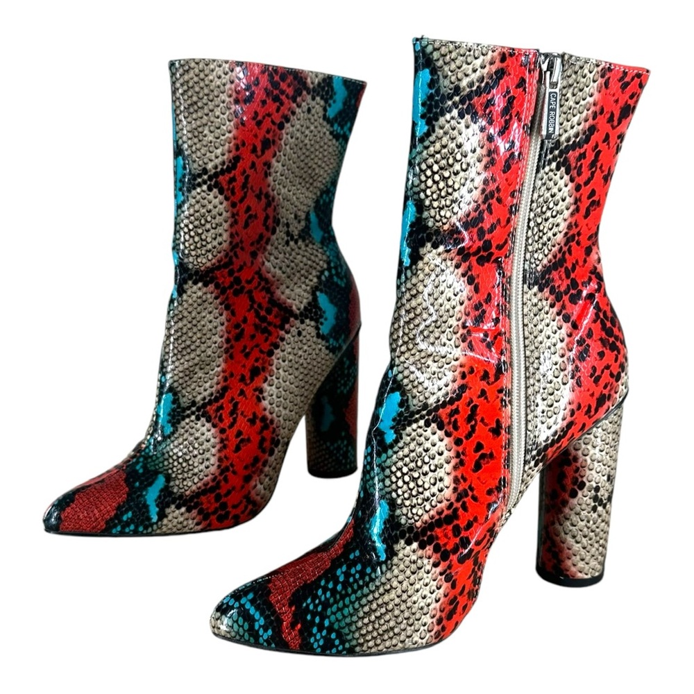 Cape Robbin Vibrant Red and Blue Ankle Boots